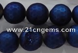 CAG6253 15 inches 10mm faceted round plated druzy agate beads