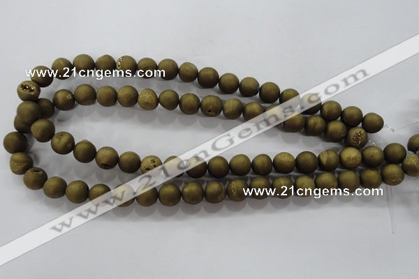 CAG6272 15 inches 8mm round plated druzy agate beads wholesale