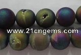 CAG6282 15 inches 8mm round plated druzy agate beads wholesale