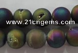 CAG6283 15 inches 10mm round plated druzy agate beads wholesale