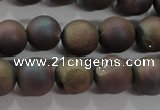 CAG6293 15 inches 10mm round plated druzy agate beads wholesale