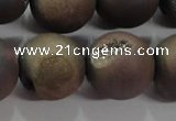 CAG6298 15 inches 20mm round plated druzy agate beads wholesale