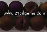 CAG6305 15 inches 14mm round plated druzy agate beads wholesale