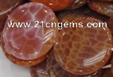 CAG634 15.5 inches 40mm coin natural fire agate beads wholesale