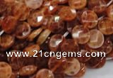 CAG635 15.5 inches 8mm faceted coin natural fire agate beads