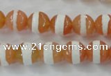 CAG6350 15 inches 8mm faceted round tibetan agate gemstone beads