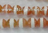 CAG6351 15 inches 10mm faceted round tibetan agate gemstone beads