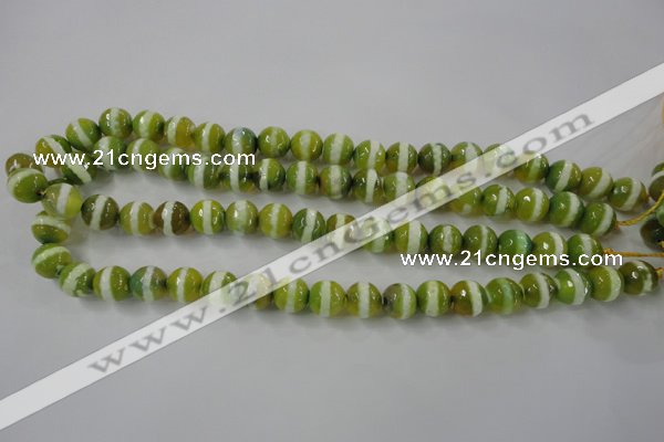 CAG6358 15 inches 8mm faceted round tibetan agate gemstone beads