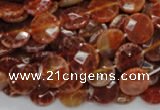 CAG636 15.5 inches 10mm faceted coin natural fire agate beads