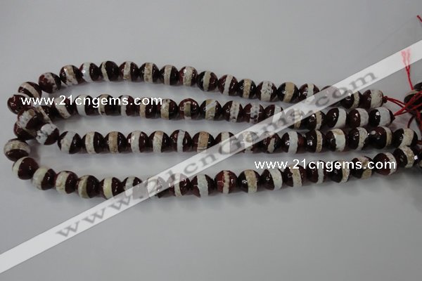 CAG6362 15 inches 8mm faceted round tibetan agate gemstone beads