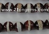 CAG6363 15 inches 10mm faceted round tibetan agate gemstone beads