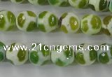 CAG6374 15 inches 8mm faceted round tibetan agate gemstone beads