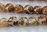 CAG6378 15 inches 8mm faceted round tibetan agate gemstone beads