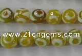 CAG6388 15 inches 10mm faceted round tibetan agate gemstone beads