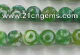 CAG6391 15 inches 8mm faceted round tibetan agate gemstone beads