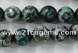 CAG6396 15 inches 10mm faceted round tibetan agate gemstone beads