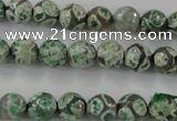 CAG6410 15 inches 10mm faceted round tibetan agate gemstone beads