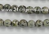 CAG6414 15 inches 8mm faceted round tibetan agate gemstone beads