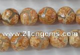 CAG6419 15 inches 10mm faceted round tibetan agate gemstone beads