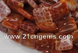 CAG644 15.5 inches 15mm square natural fire agate beads wholesale