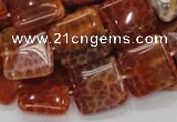 CAG645 15.5 inches 20mm square natural fire agate beads wholesale