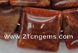 CAG646 15.5 inches 40mm square natural fire agate beads wholesale