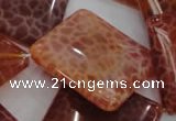 CAG647 15.5 inches 30*30mm rhombic natural fire agate beads