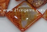 CAG648 15.5 inches 40*40mm rhombic natural fire agate beads