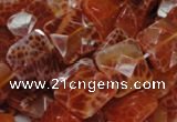 CAG650 15.5 inches 12*12mm faceted square natural fire agate beads