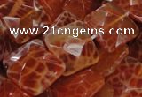 CAG651 15.5 inches 14*14mm faceted square natural fire agate beads