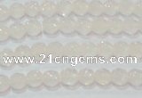 CAG6510 15.5 inches 4mm faceted round Brazilian white agate beads