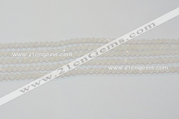 CAG6510 15.5 inches 4mm faceted round Brazilian white agate beads