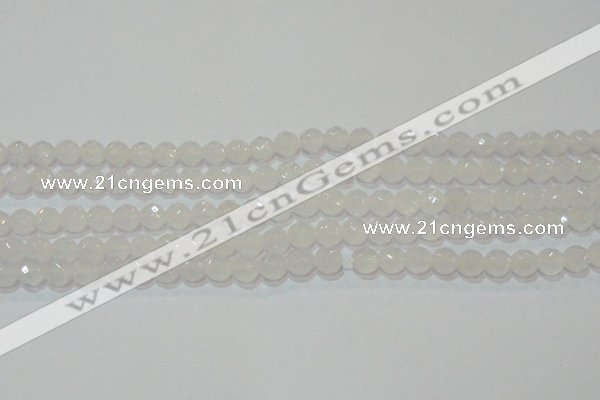 CAG6511 15.5 inches 6mm faceted round Brazilian white agate beads