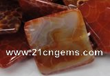 CAG653 15.5 inches 40*40mm faceted square natural fire agate beads