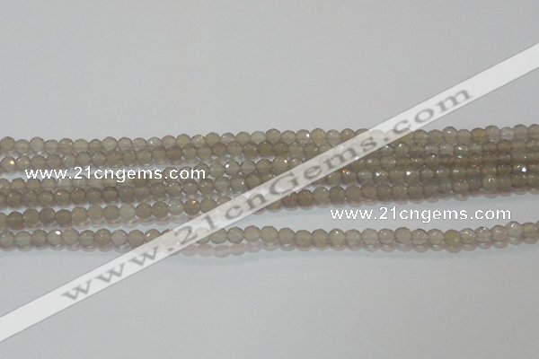 CAG6535 15.5 inches 4mm faceted round Brazilian grey agate beads