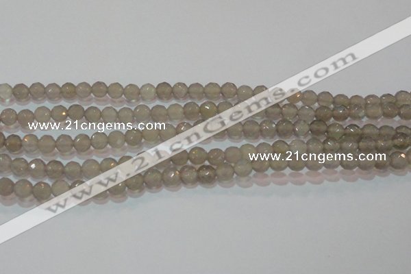 CAG6536 15.5 inches 6mm faceted round Brazilian grey agate beads