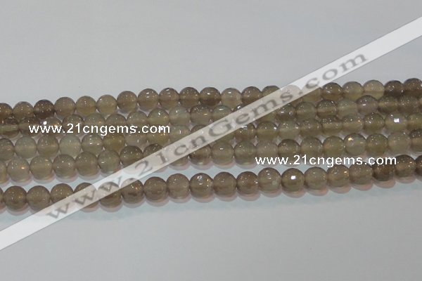 CAG6537 15.5 inches 8mm faceted round Brazilian grey agate beads