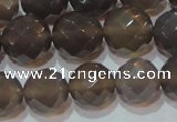 CAG6538 15.5 inches 14mm faceted round Brazilian grey agate beads