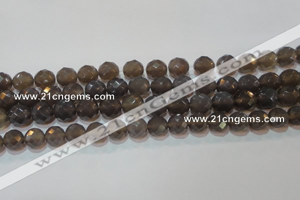 CAG6538 15.5 inches 14mm faceted round Brazilian grey agate beads