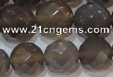 CAG6539 15.5 inches 16mm faceted round Brazilian grey agate beads