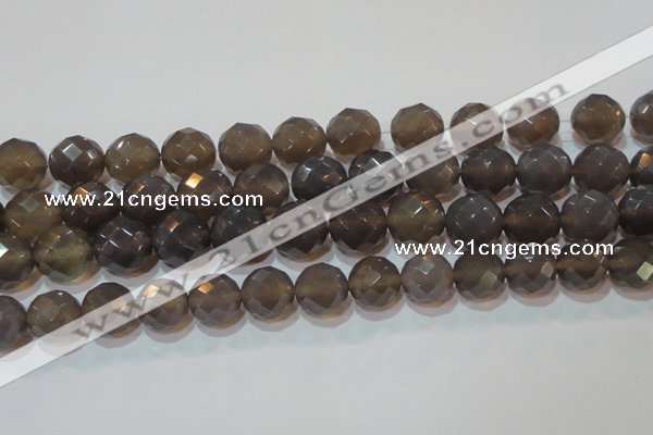 CAG6539 15.5 inches 16mm faceted round Brazilian grey agate beads