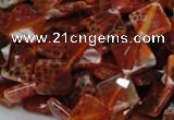 CAG654 15.5 inches 10*10mm faceted rhombic natural fire agate beads