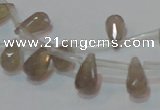 CAG6544 Top-drilled 6*10mm faceted teardrop Brazilian grey agate beads