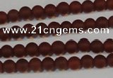 CAG6550 15.5 inches 4mm round matte red agate beads wholesale