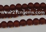 CAG6551 15.5 inches 5mm round matte red agate beads wholesale