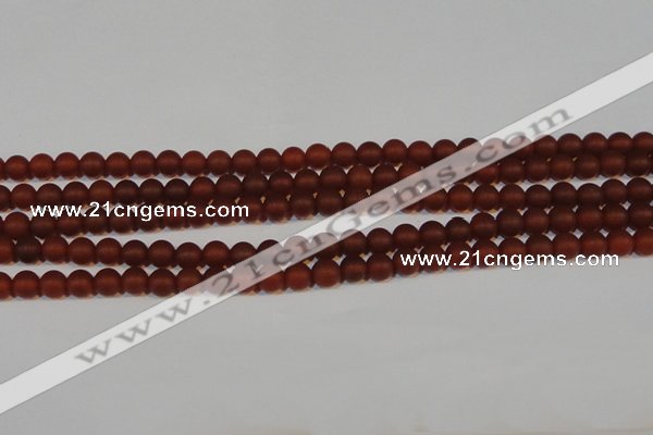 CAG6552 15.5 inches 6mm round matte red agate beads wholesale