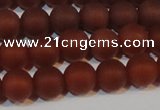 CAG6553 15.5 inches 7mm round matte red agate beads wholesale