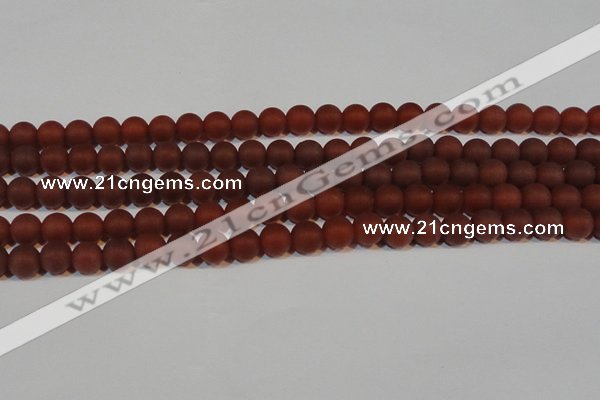 CAG6553 15.5 inches 7mm round matte red agate beads wholesale