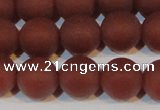 CAG6555 15.5 inches 10mm round matte red agate beads wholesale