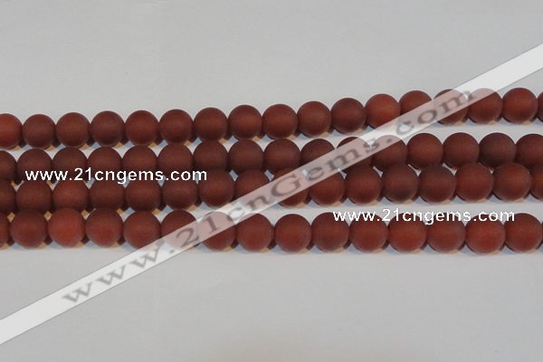CAG6555 15.5 inches 10mm round matte red agate beads wholesale
